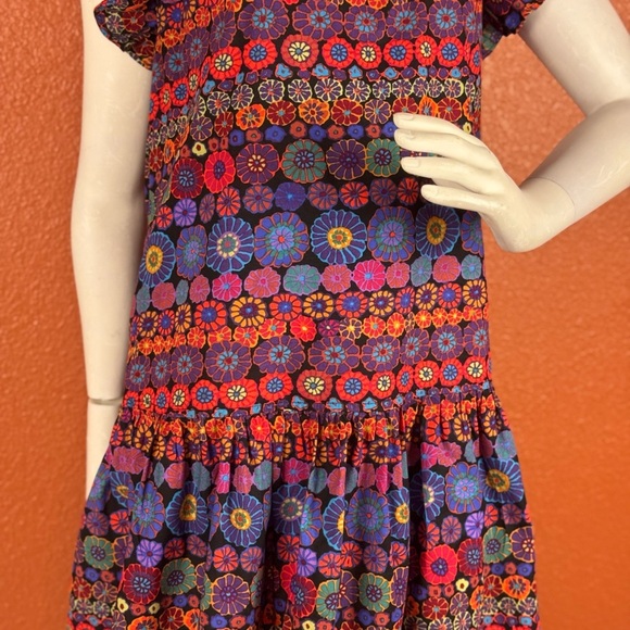 PINCH Floral Print Ruffle Cap Sleeve Midi Dress L.  B29 - Picture 4 of 16